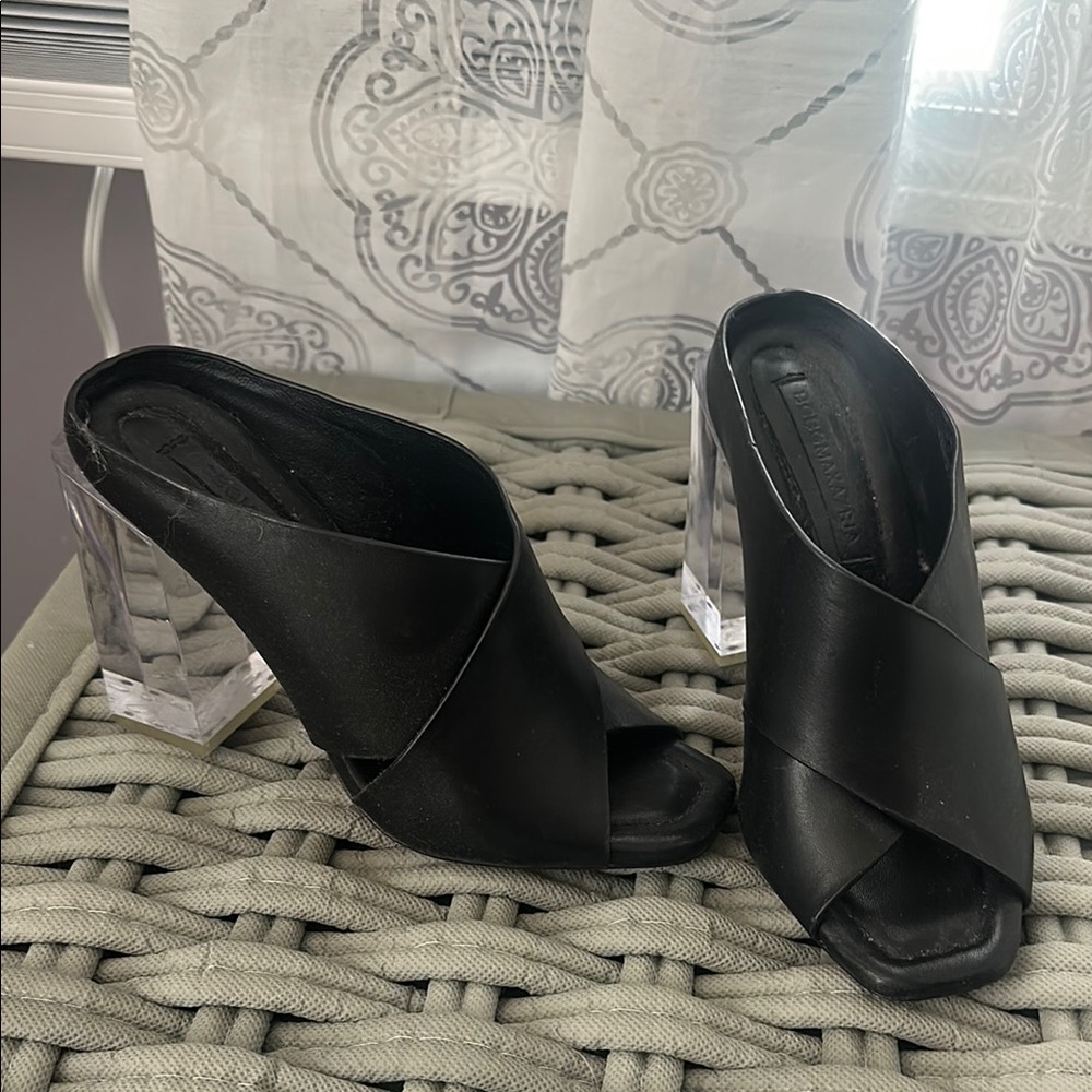 Black Women's Heeled Mules